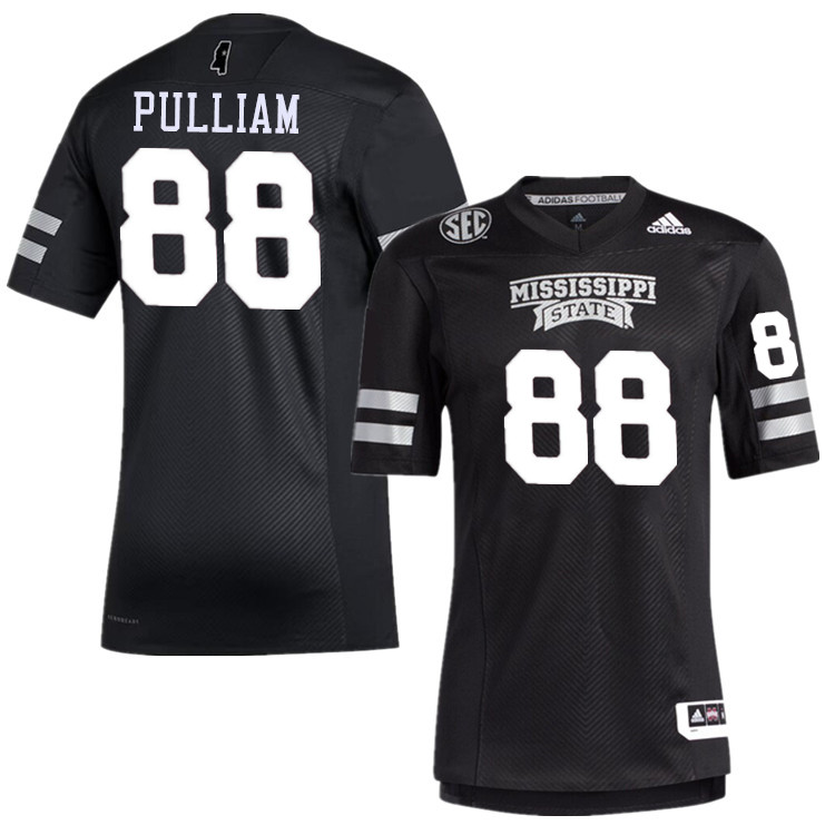 Men #88 Ethan Pulliam Mississippi State Bulldogs College Football Jerseys Stitched-Black